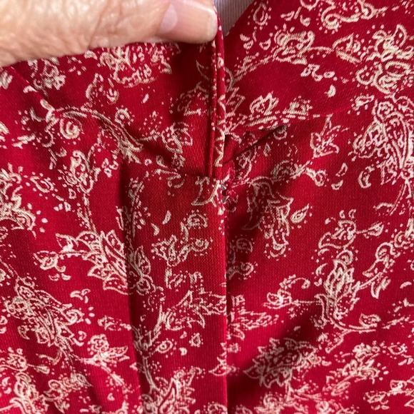 vintage Norton McNaughton Red Pattern Blouse, Lg. - Picture 4 of 12